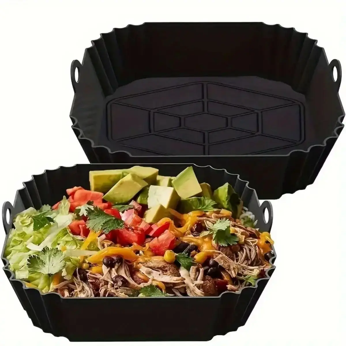 Reusable Air Fryer Silicone Po - đánh giá và giá Food Storage With Dividers