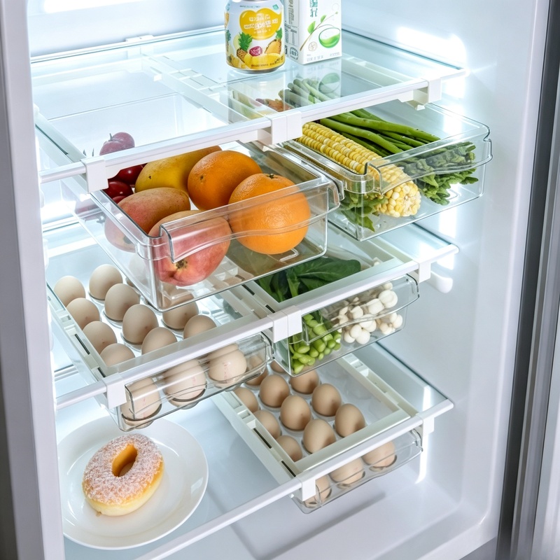 Hanging Sliding Drawer Refrige - đánh giá và giá Food Storage With Dividers