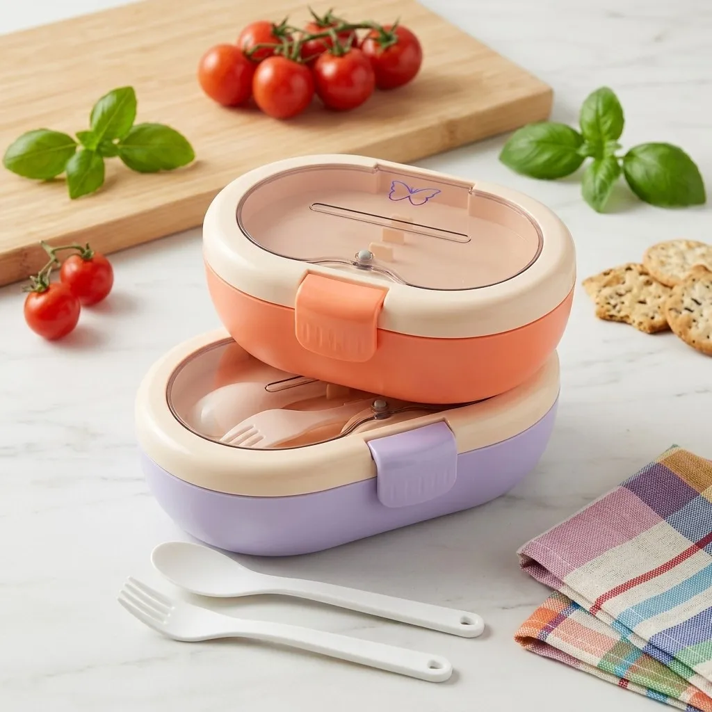 Plastic Bento Lunch Box with C - đánh giá và giá Food Storage With Dividers